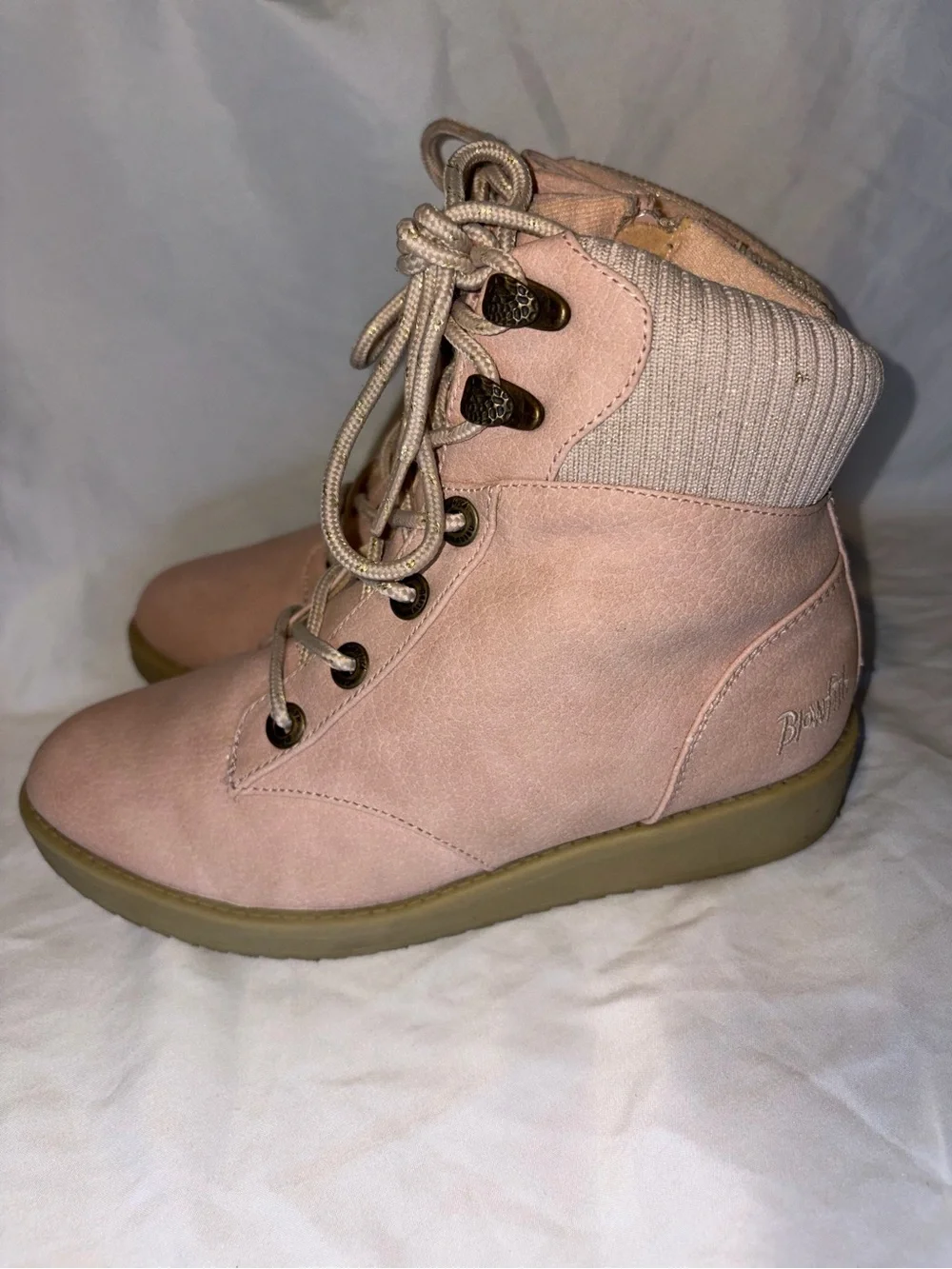 Blowfish Pink Lace-Up Kids Ankle Boots
